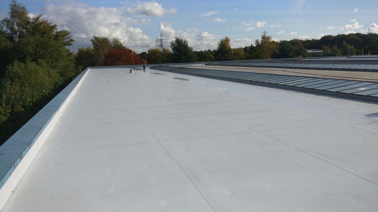 Industrial flat roof after cleaning by Total Gleam